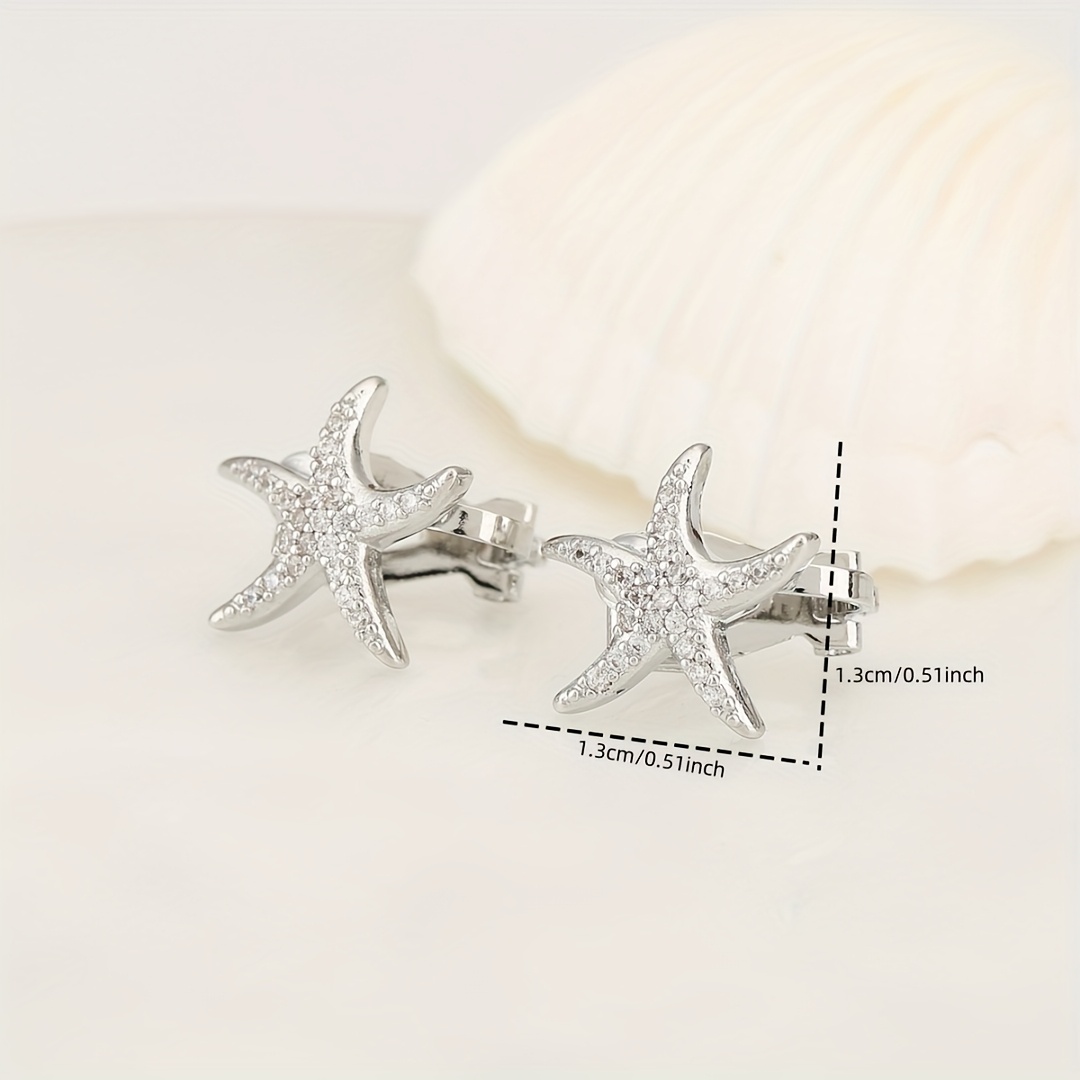 Unisex Star-shaped Metallic Texture Stud Earrings